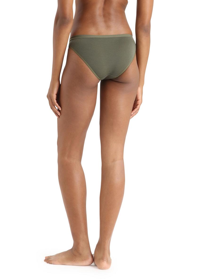 Loden Women's Icebreaker Merino Siren Bikini Briefs Underwear | USA 1720SGLO